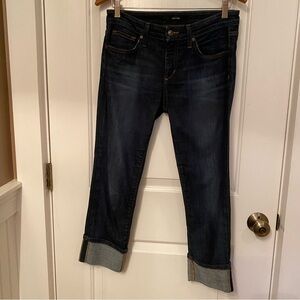 JOE’S JEANS CROPPED CAPRI BRILLA MEDIUM WASH BLUE STRETCH COTTON SIZE 27